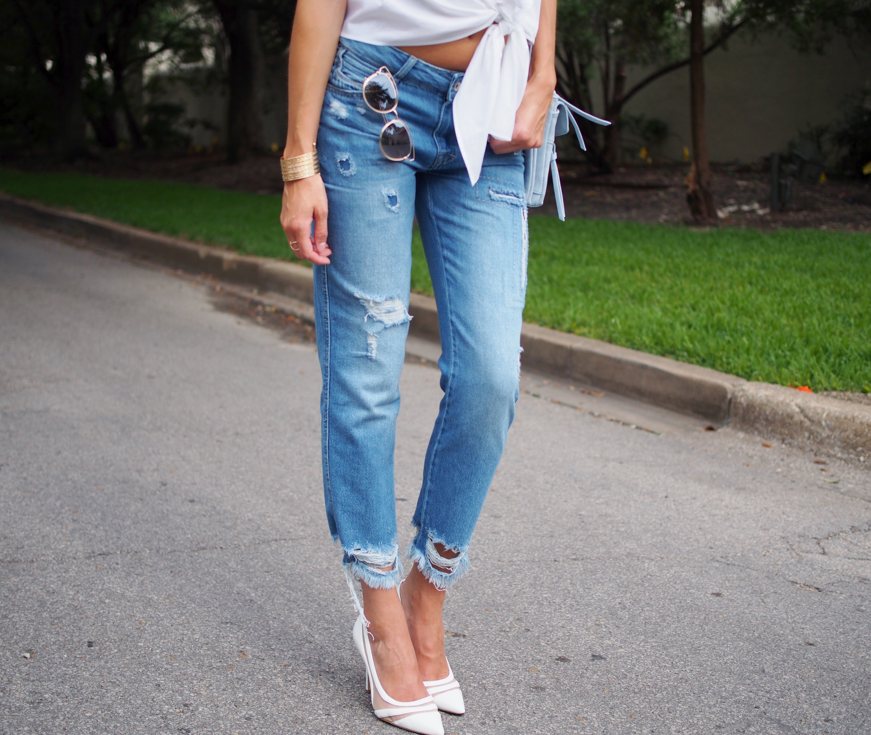 white zara top and jeans13